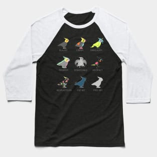 Cockatiel Art Styles Doodle Baseball T-Shirt